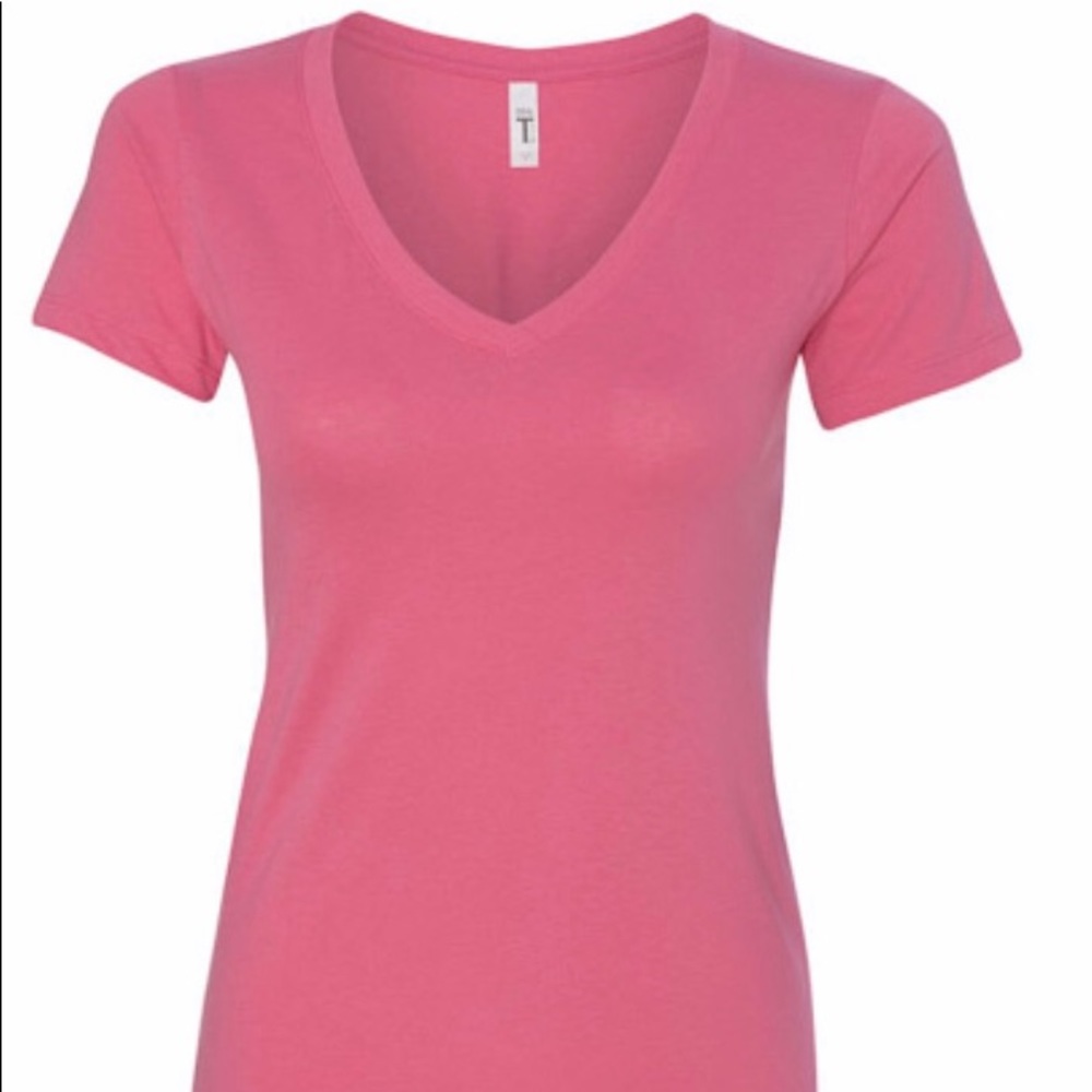 V-Neck Hot Pink T-shirt💐